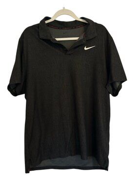 Tiger Woods Black Textured Golf Polo Large